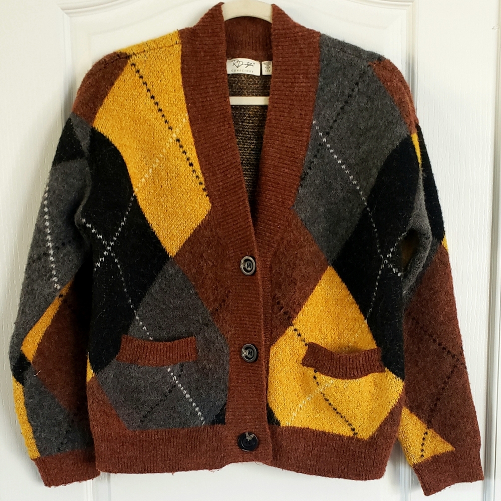 RD Style Conscious Oversized "Sm" Cardigan Earth Tones Perfect Condition
